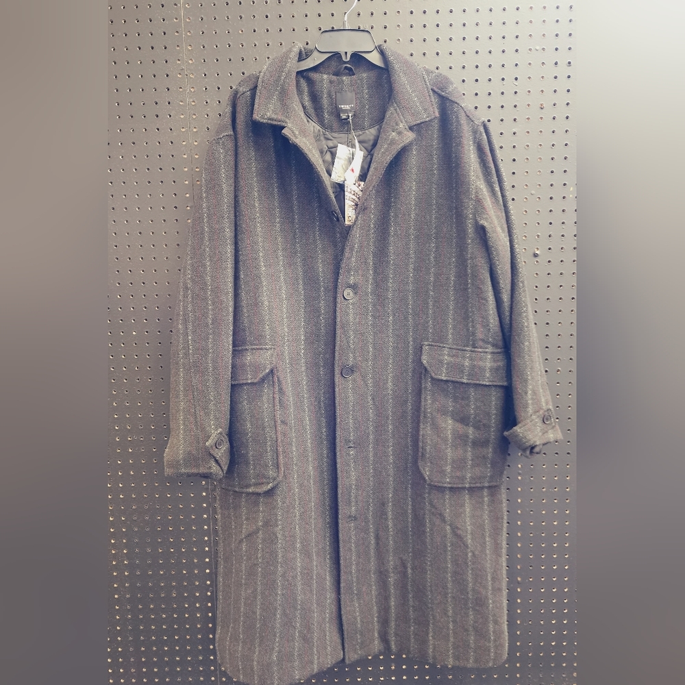 NWT! Honore Chalk Stripe Woven Coat - Picture 7 of 9